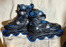 High Bounce Adjustable Inline Skates Roller Blades Youth/Adult Size 6-9 Blue