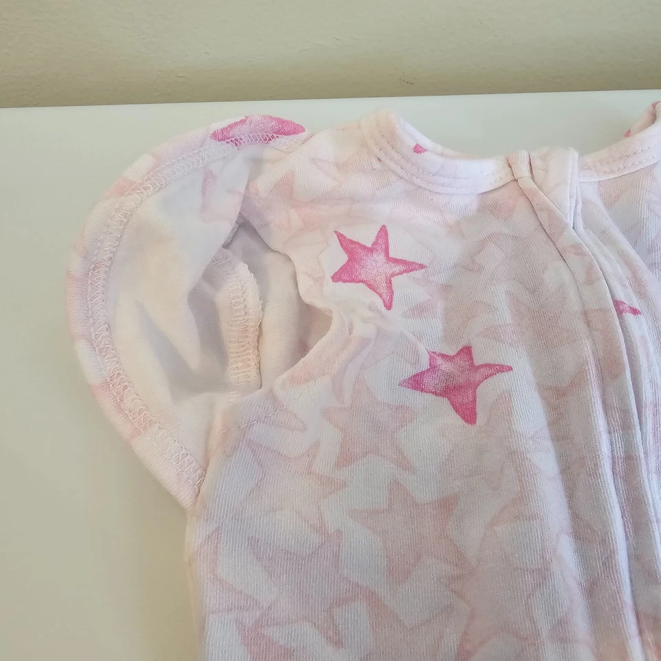 Saco Aden + Anais Essentials bebê swaddle zíper cápsula rosa estrela menina 0-3 meses - Imagem 3 de 4