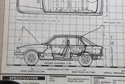 Original 1982 Autocar mag extracted road test (folded): FORD ESCORT 1.6 GL 5 Spd