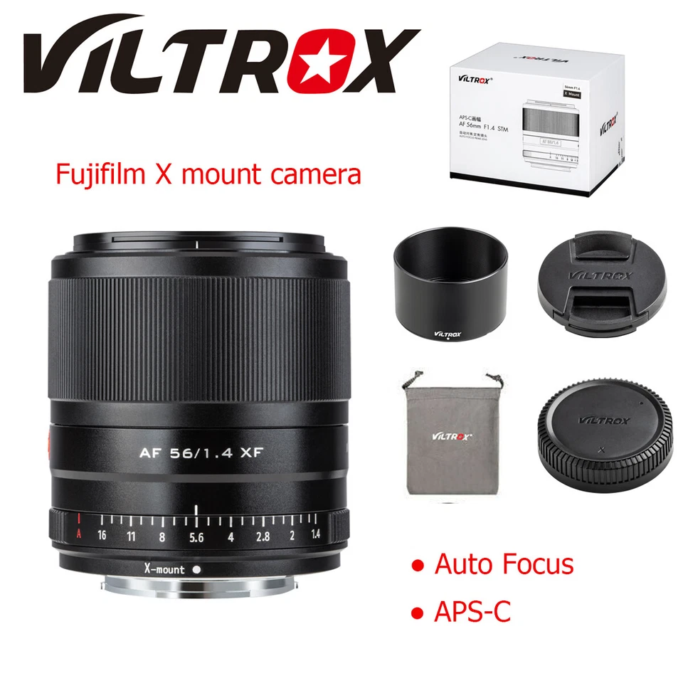 Viltrox Lens 56mm F1.4 Auto Focus For Fuji X M5 E5 H1 X-Pro3 XT4 A1 T30 XT2 Hs1 - image 2 of 4