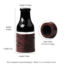 MUXIANG Briar Wooden Cigar Tips Holder Sandblasted Cigar Mouthpiece 52 Ring 21mm