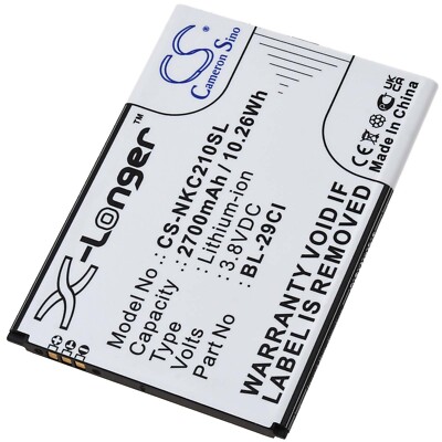 Akku kompatibel mit Nokia Typ BL-29CL 3,8V 2700mAh/10Wh Li-Ion Schwarz
