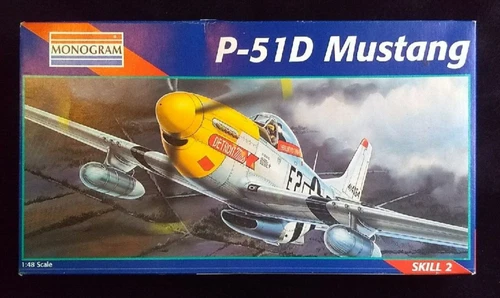 Mustang P-51D Monogram #5207 1:48 Scale Kit Open Box Sealed Contents NOS