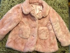 Hanna Andersson Size 100 Faux Fur Coat Pink Size 4 Girls EUC Nearly New