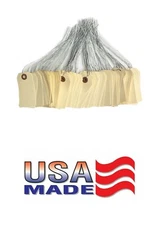 100 pcs- 31/4" x 1 5/8" Size 2 Manila Inventory Pre-Wired Price Tags with Wire