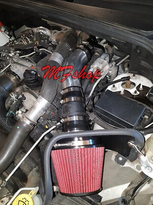 Red For 2014-2015 Jeep Grand Cherokee 3.0L V6 DSL Heat Shield Cold Air Intake