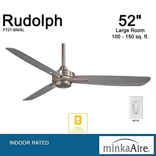Minka-Aire F727-BN/MM, Rudolph 52" Ceiling Fan,  Assorted Sizes , Colors  - Picture 38 of 57