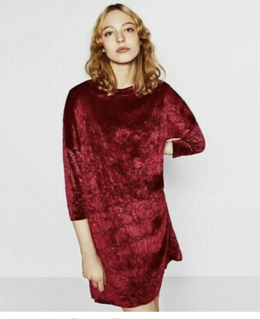 Zara crushed 2025 velvet dress