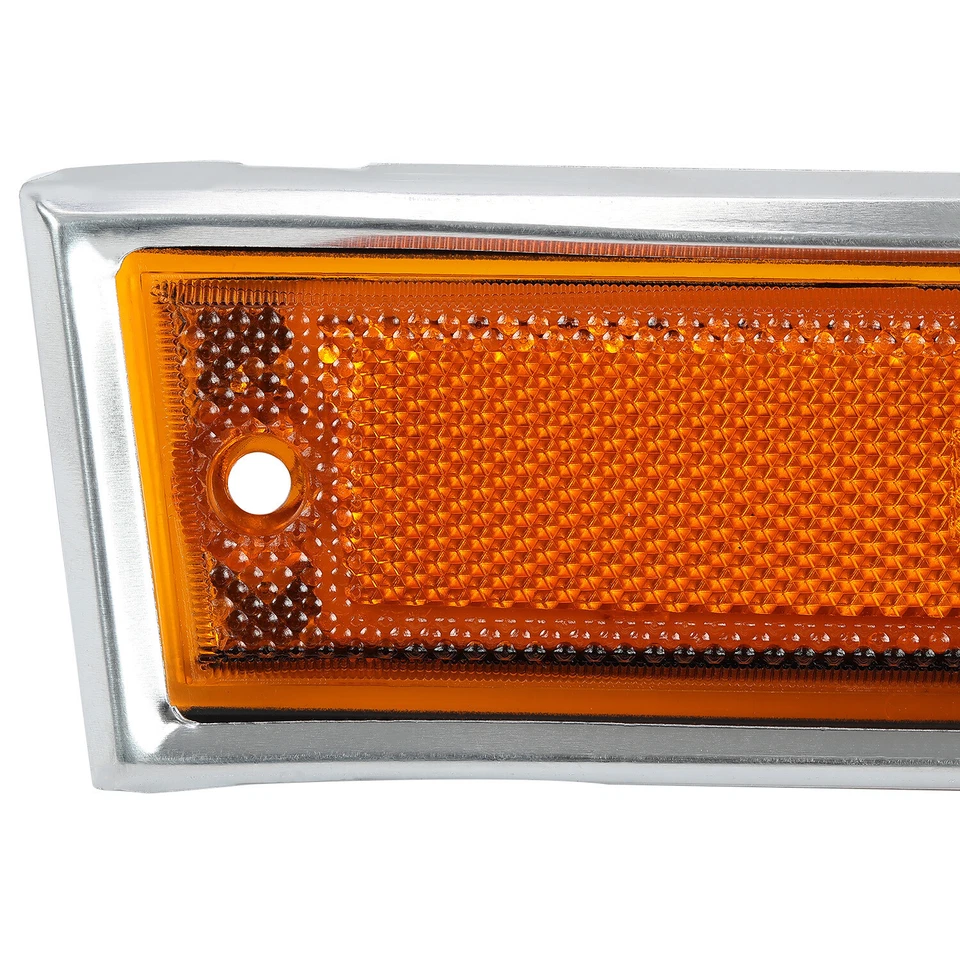 Side Marker Lights Amber Lens For Chevy GMC Pickup Truck 1981-1991 C10 C20 C30 - Image 4 of 4