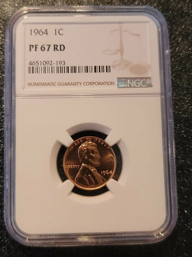 1964 Proof Lincoln Cent NGC PF 67 RD