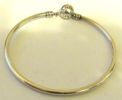 PANDORA Moments Sterling Silver Bangle Bracelet with Snap Clasp