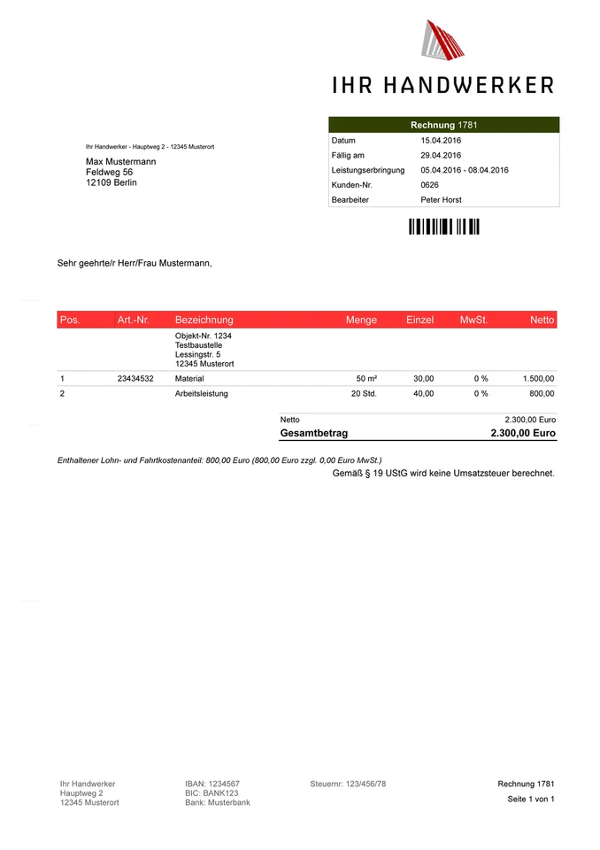 Rechnungsprogramm Handwerker-Software Programm für alle Gewerke,Handwerksbetrieb - Bild 4 von 4