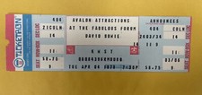 1978 David Bowie Full Concert Ticket Los Angeles Stage Tour Heroes Isolar