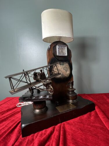 Louis Blériot French Aviation Inventor Showpiece Lamp/Timepiece - Picture 1 of 19