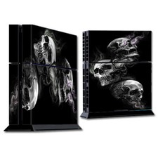 PS4 Playstation console skins decals wrap - glowing Skulls in Smoke