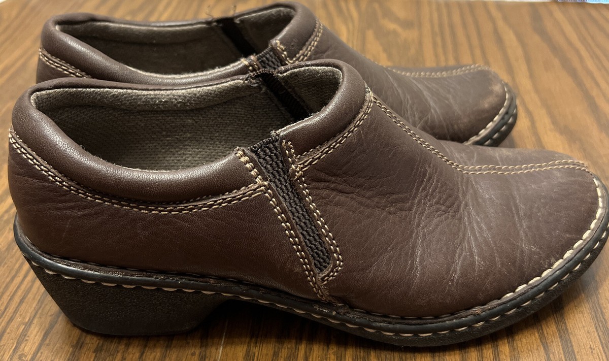 Eastland Amore Leather Slip On Clogs Women’s 8.5 Brown Comfort Shoes Eastland Shoes Womens 8M Amore Slip On Clog Loafer 3096-02  main image 2