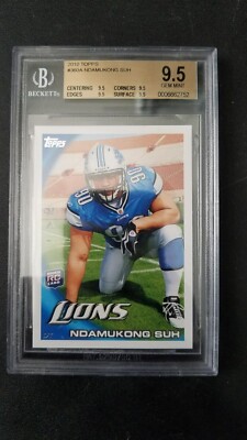 Ndamukong Suh 2010 Topps w/Helmet BGS Lions RC Nebraska