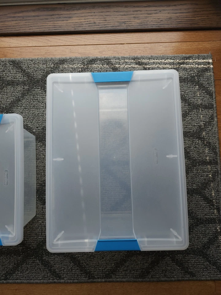 Lot of 2 Sterilite Plastic Medium Small Clip Storage Box Container Latching Lid - Image 4 of 4