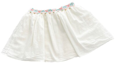 LA PETITE ETOILE PARIS Mini Skirt Womens Small Embroidered Waistband 100% Cotton