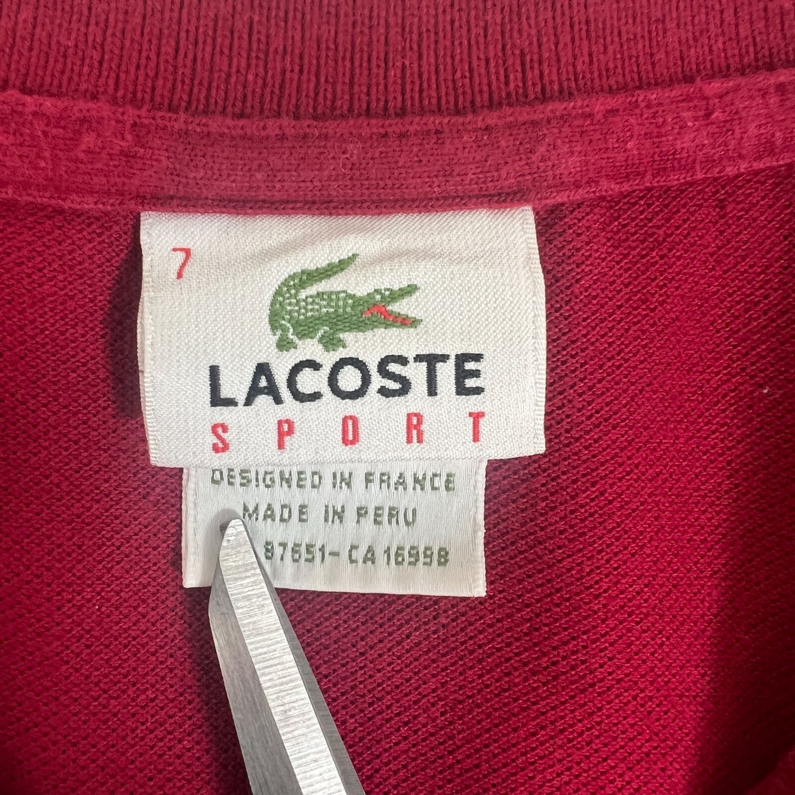 Lacoste Sport Polo Shirt Red Size 7 Mens Casual Short Sleeve Big Alligator Class thumbnail 5