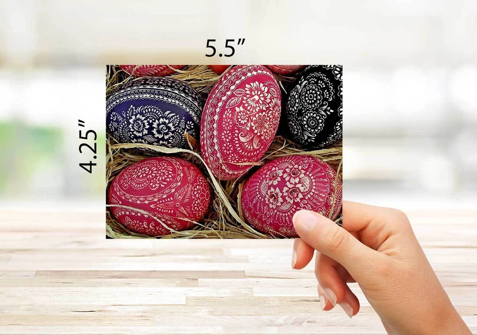 Elegant Easter Egg Cards-Blank Inside with Envelopes-5.5"x4.25"-12 or 24 Packs - Image 3 of 4