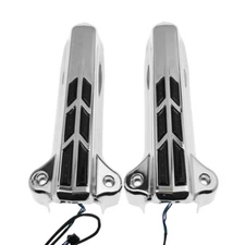 Front Lower Fork Leg Cover Red LED Light For Harley Touring Street Glide 14-23