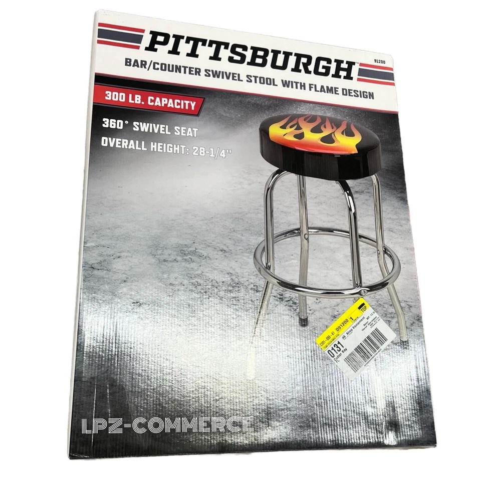 NEW Shop Stool with Flame Design-PITTSBURGH AUTOMOTIVE -- FREE SHIPPING - Image 2 of 3