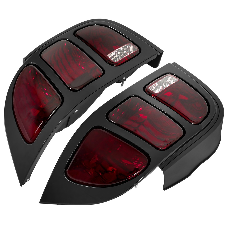 Tail Light Set For 1996-1998 Ford Mustang - Clear & Red Lens, Pair (FO2800142, FO2801142)-729922