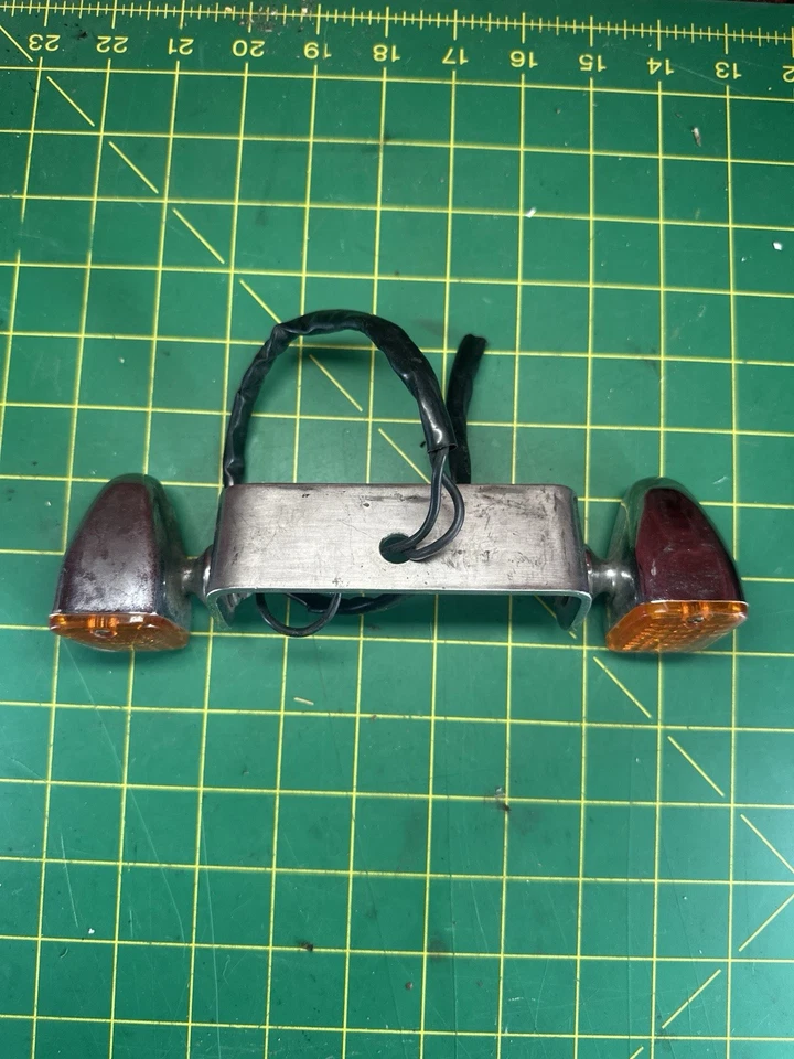 Conjunto de luz marcador lente ámbar doble vintage Foto 2 de 4