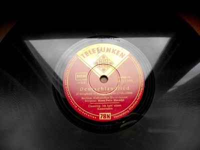 1134/ HUSADEL-Deutschlandlied-Ich hatt´einen Kameraden-Marsch-78rpm Schellack