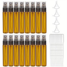 1box Empty Portable Glass Spray Bottles Fine Mist Atomizer with ABS Dust