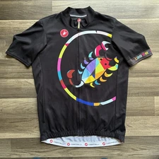 Vtg Castelli Big Scorpion Cycling Bike Jersey Mens Black Retro Performance Bikes
