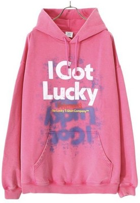 Used 2022 AW Vetements I GOT LUCKY HOODIE Hoodie Tops Mens Size M Pink