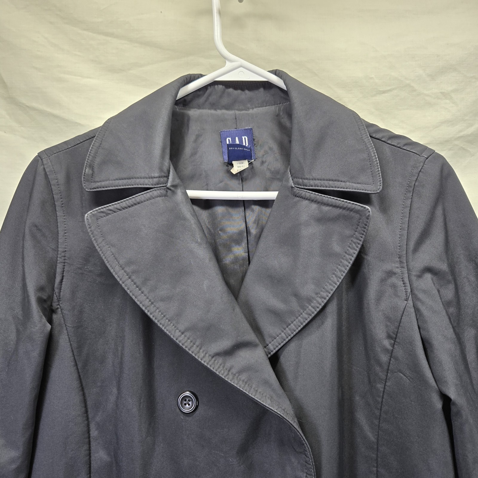 GAP Black Peacoat Jacket Softshell Double Breaste… - image 5