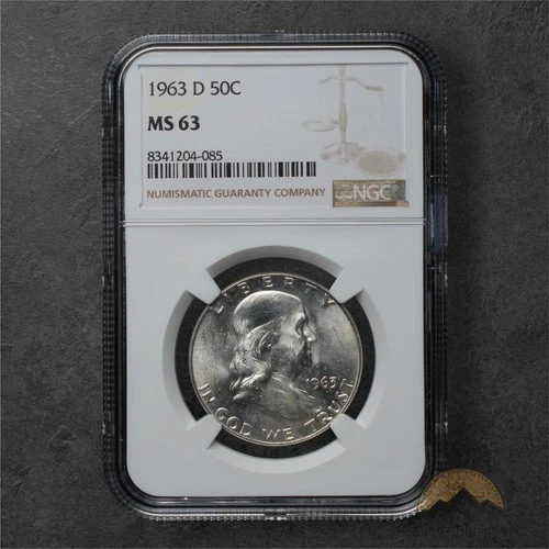 1963-D Franklin Silver Half Dollar 50c - NGC MS63 - Denver