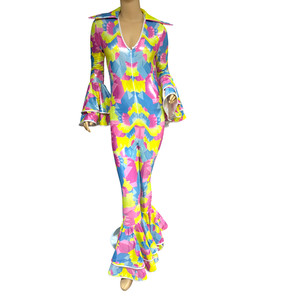 1970s Disco Costume XS Dancing Queen Bell Bottom Jumpsuit Reta. $177