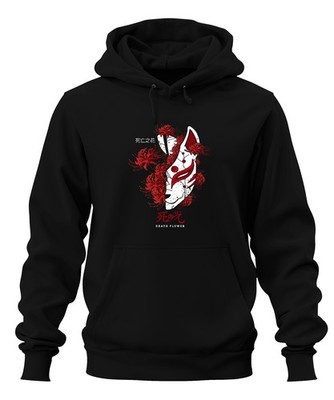 Kitsune Maske Spinnenlilie Higanbana Lycoris DEATH FLOWER retro Unisex Hoodie Ka