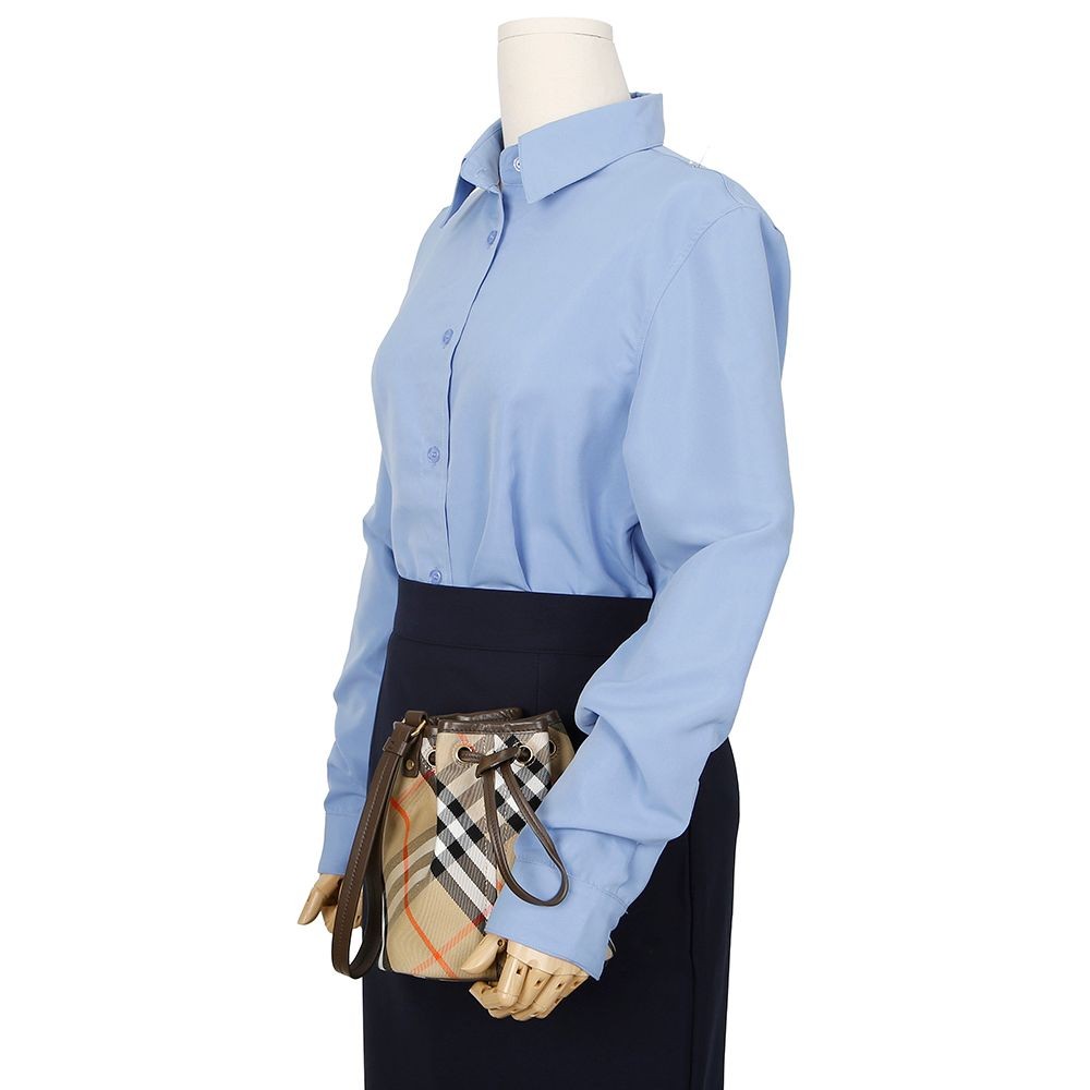 Burberry Checked Drawstring Mini Bucket Pouch Bag… - image 9