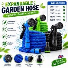 Heavy Duty 20-150FT Expandable Garden Hose Pipe Flexible With Water Spray Gun