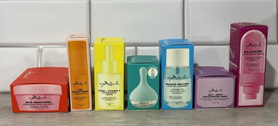Splash Skincare Hydrating 7 Piece Set Scrub Balm Serum Eye Cream Cleanser Vit C