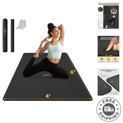 Thick Yoga Mat 6'x4' - Non-Slip Exercise Solution for Men and Women