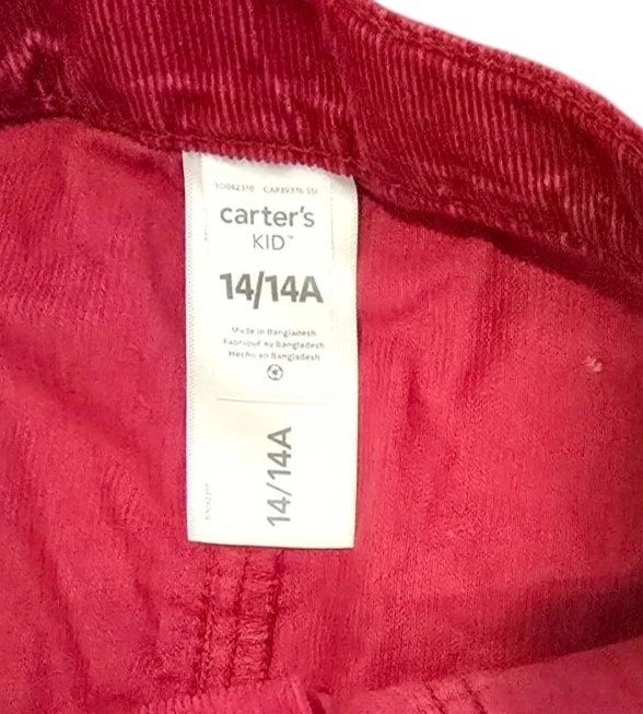 Carter's Kid Red Mini Skirt Girls Size 14 Corduroy - Image 2 of 3