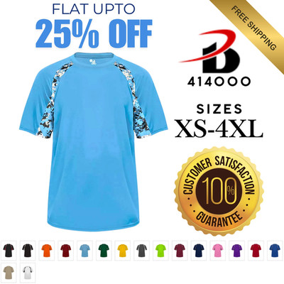 Badger 414000 Mens Short Sleeve Moisture-Wicking Digital Hook Pro T-Shirt