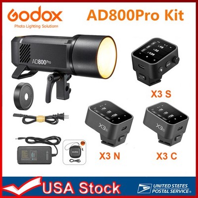GODOX AD800Pro 800Ws 2.4G Outdoor Strobe Flash Bowen Mount+X3 C/N/S trigger kit