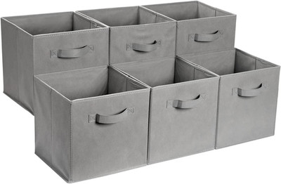 Amazon Basics Zusammenklappbarer Aufbewahrungswürfel/Organizer Aus Stoff Mit Gri