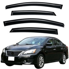 4pcs Sun Rain Wind Deflectors Door Window Visors Dark Smoke Tint 112 1079