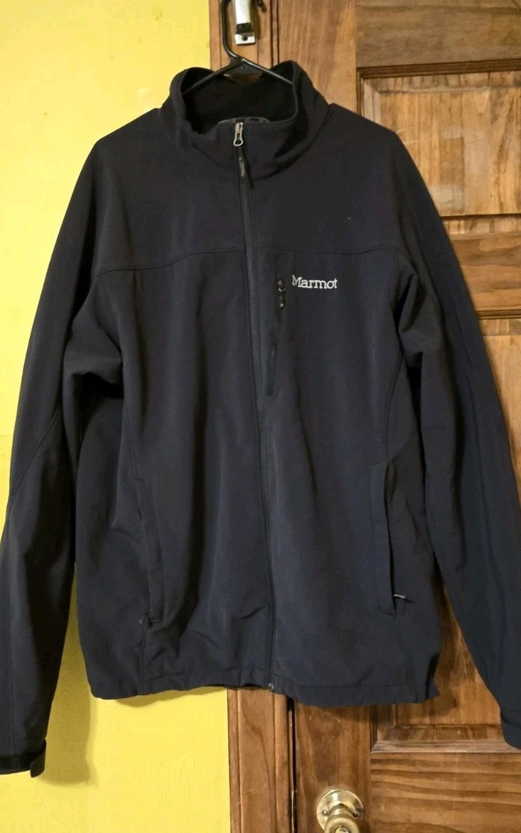 Marmot Mens Jacket Black Softshell Full Zip CC-426 Size XLarge