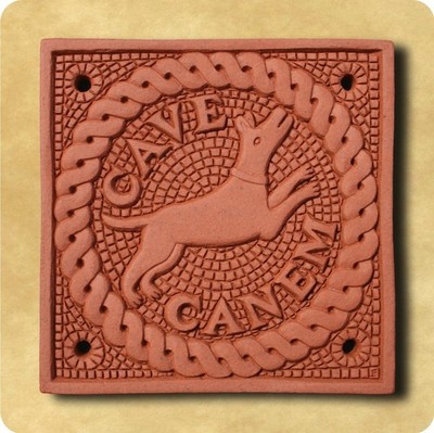 Höhle Canem Vorsicht vor dem Hund Vienne römisches Mosaik Handarbeit Deko Wandfliese