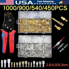 1000x Terminals Crimping Tool Kit Spade Connectors Crimper Wire Terminals Tools