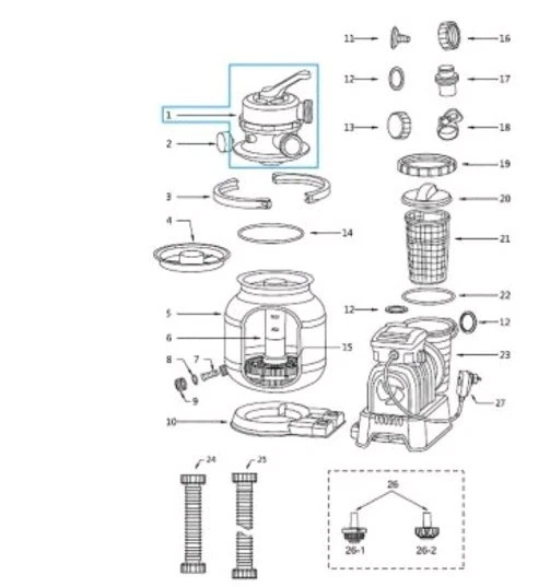 Bestway® Replacement 6-Way Valve for Flowclear Sand Filter Systems... - Image 2 of 2